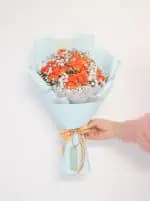 دسته گل رز مینیاتوری نارنجی