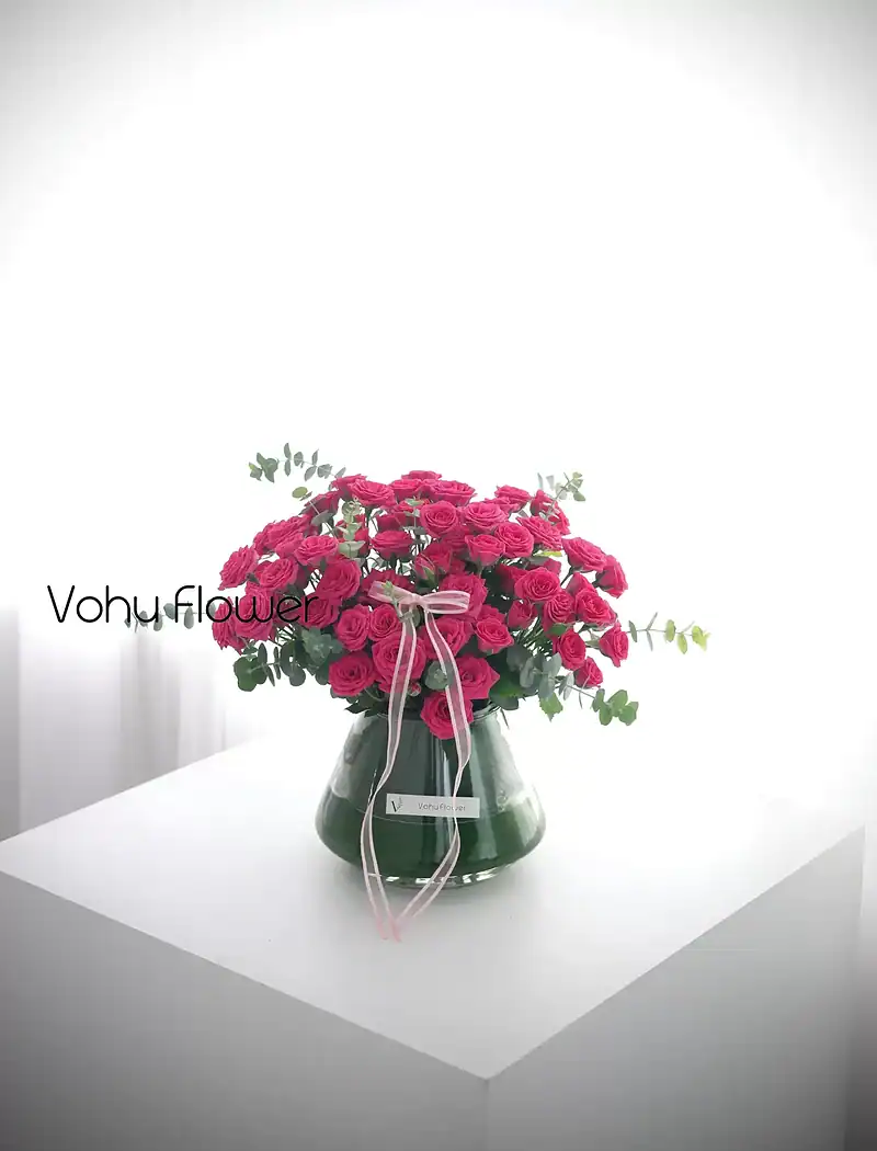 گل و گلدان رز مینیاتوری سرخابی - Image 2