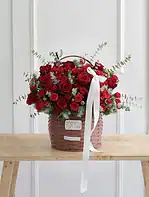 سبد گل رز قرمز
