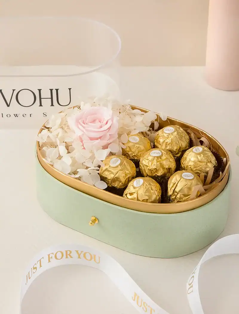 باکس گل رز جاودان صورتی الینا - Image 2