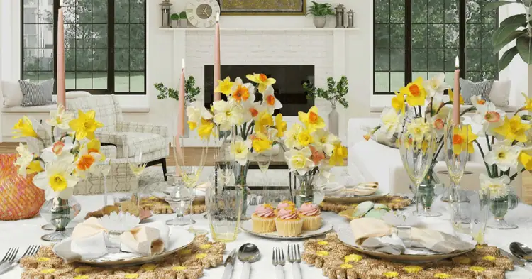 یک میز شیک با گل آرایی حرفه ای