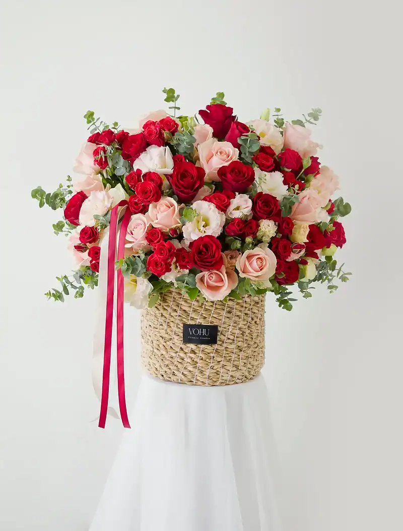 سبد گل حصیری ایلا - Image 2