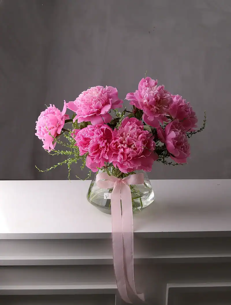 جار گل پیونی صورتی تیارام - Image 1