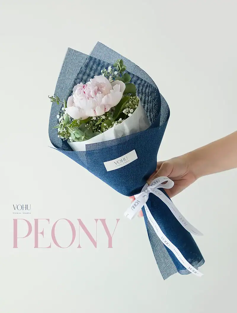 مینی دسته گل لاکچری تک شاخه پیونی سانیل - Image 1