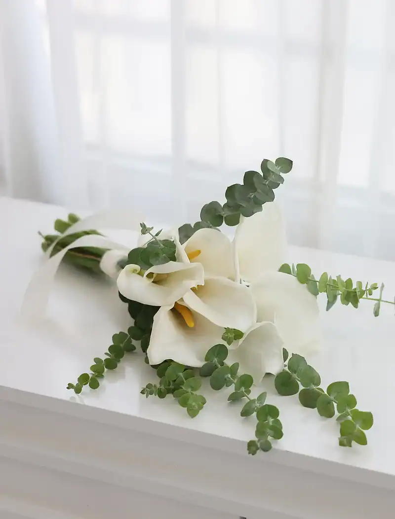 دسته گل عروس شیپوری ستین - Image 2