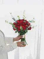 دسته گل عروس ترکیب رز قرمز - Image 2