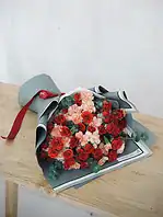 دسته گل رز مینیاتوری و میخک هیوا - Image 2