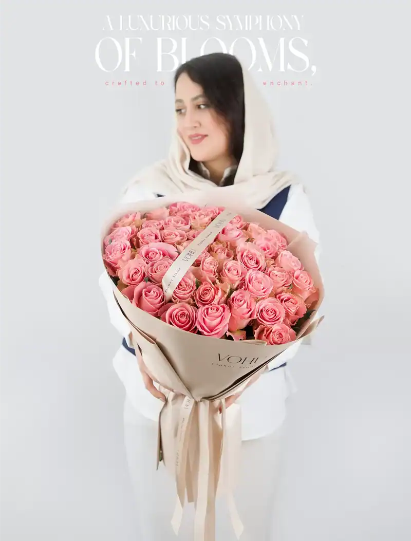 دسته گل رز هرموسا صورتی ویستا - Image 1