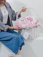 سبد گل پیونی صورتی کارن - Image 3