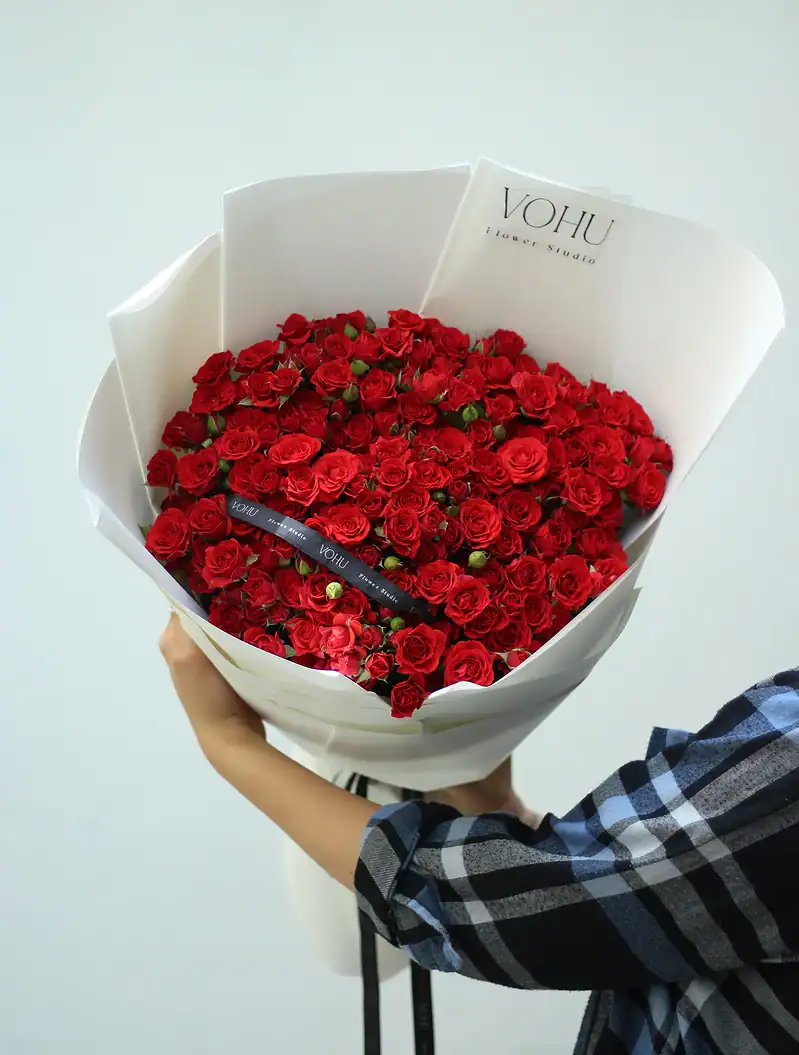 IMG_8829 دسته گل رز مینیاتوری قرمز راما - Image 3