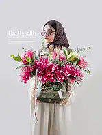 جار گل 3 شاخه لی‌لی رز سرخابی کایرا - Image 2