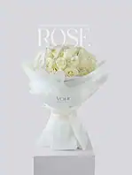 دسته گل گرد رز سفید بانل