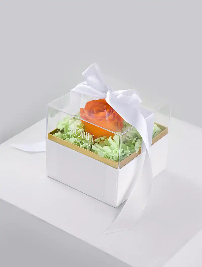 باکس گل رز جاودان نارنجی ماتیار - Image 2