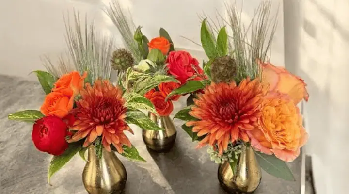 3 گلدان فلزی کوچک پاییزی