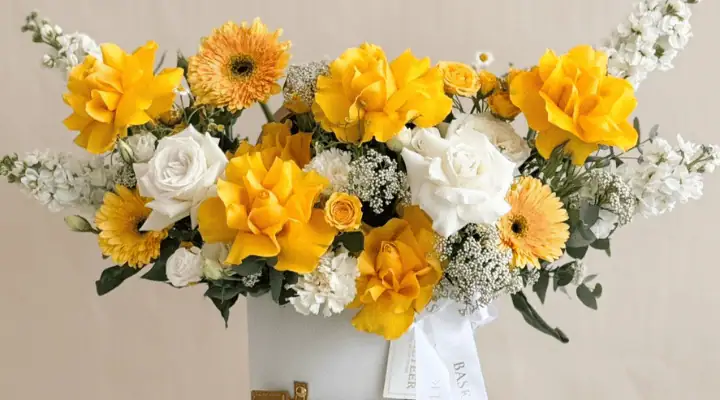 باکس گل پاییزی با رنگ های ملایم