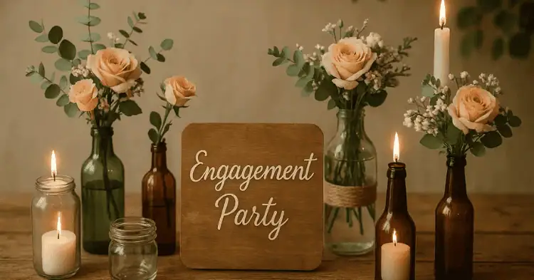 جار گل و شمع برای تزئین جشن نامزدی